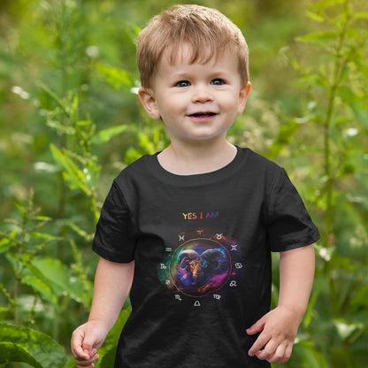 Aries Unisex Toddler Short Sleeve Tee - Black