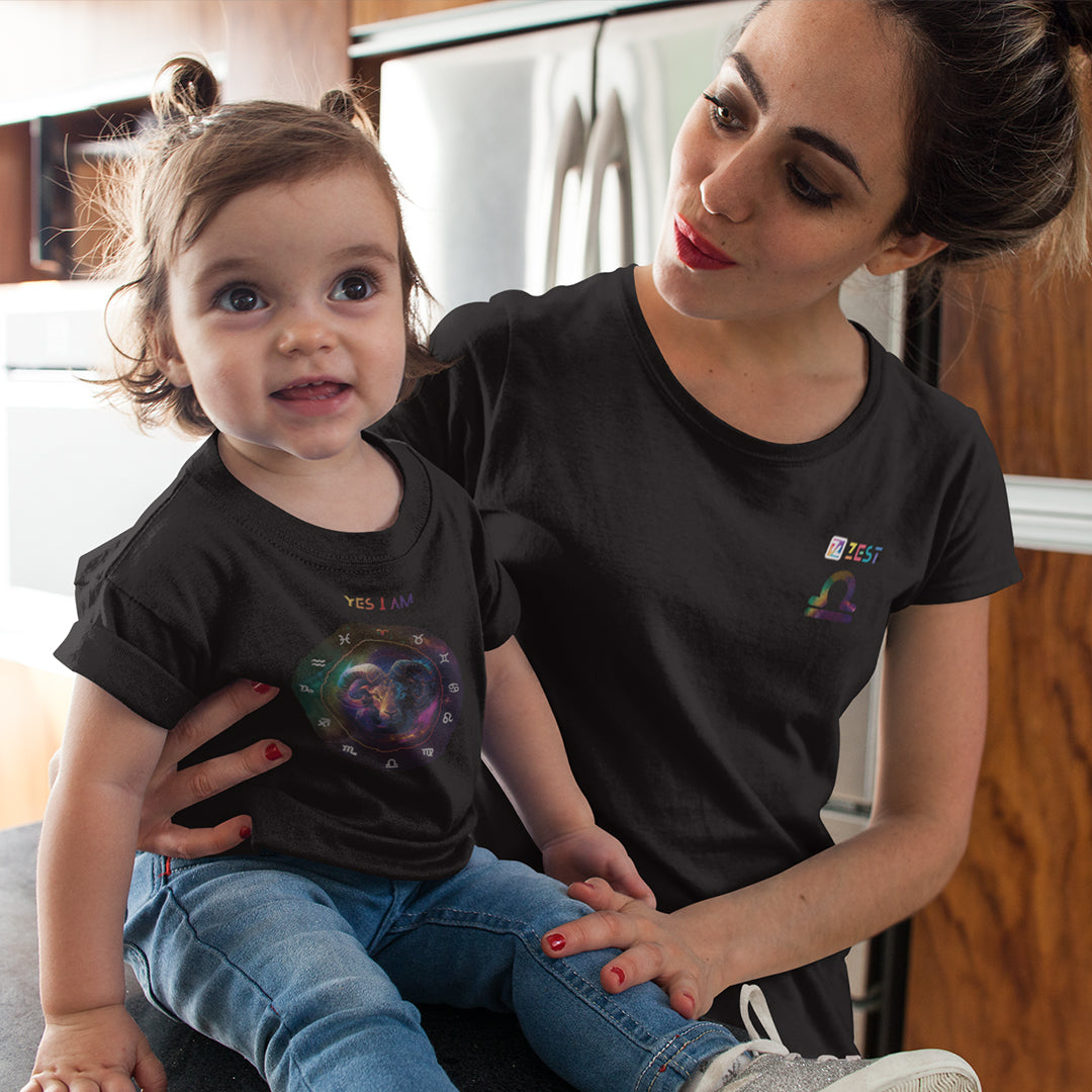 Aries Unisex Toddler Short Sleeve Tee - Black