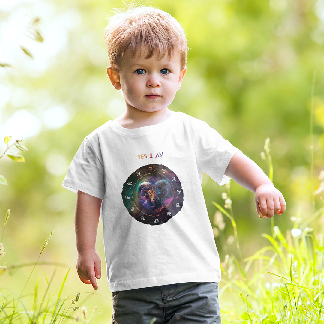 Aries Unisex Toddler Short Sleeve Tee - White