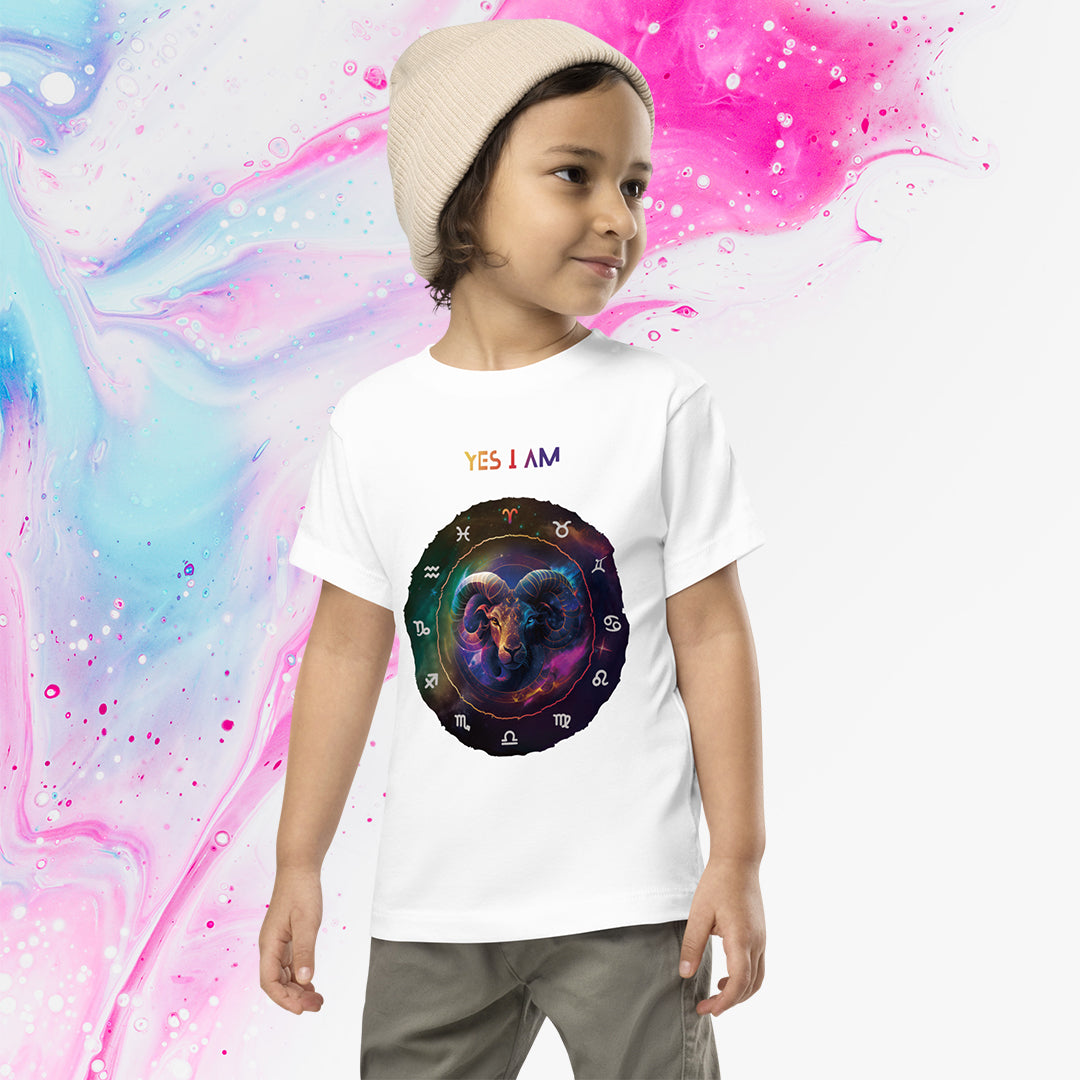 Aries Unisex Toddler Short Sleeve Tee - White