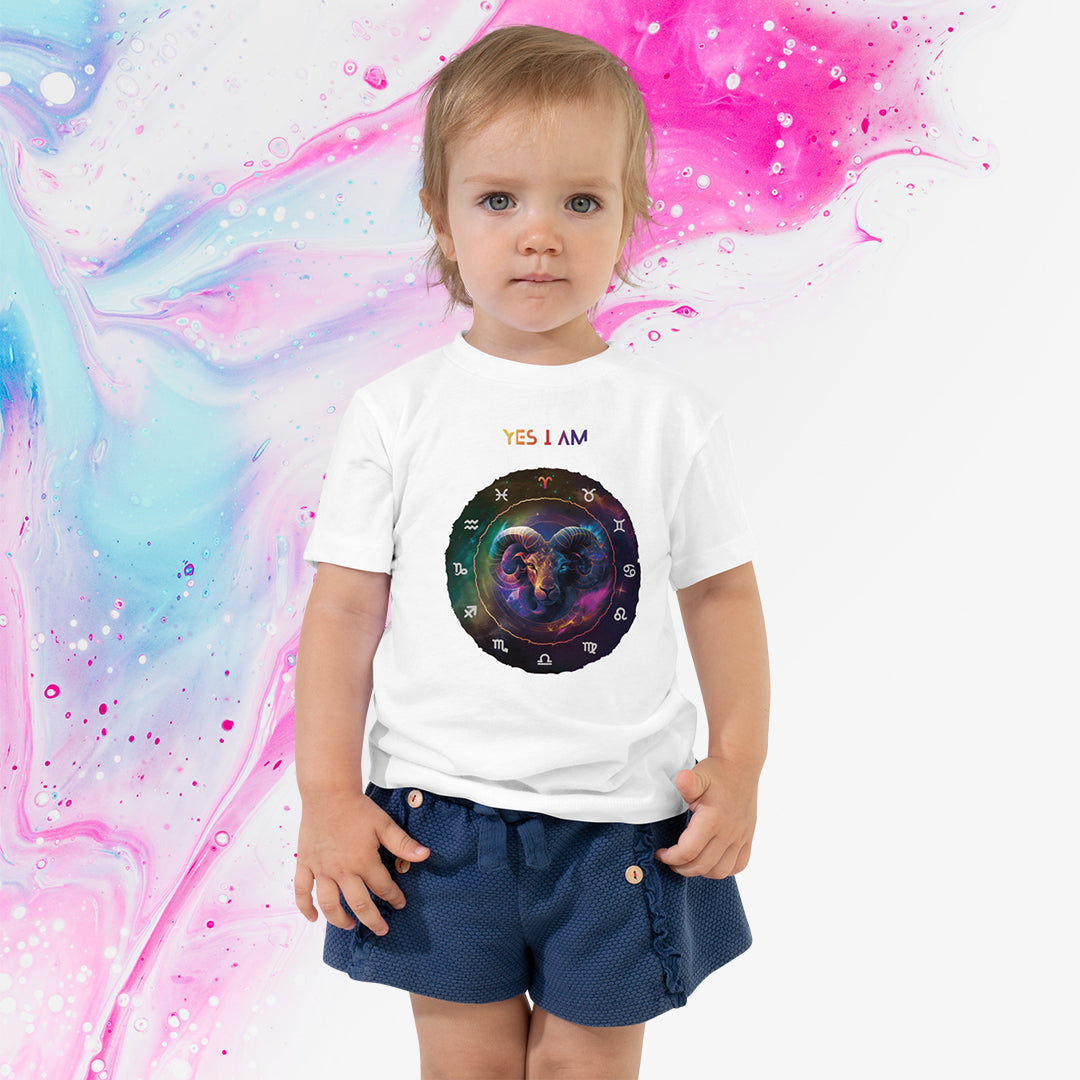 Aries Unisex Toddler Short Sleeve Tee - White